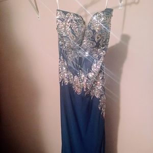 Heavily beaded after five gown